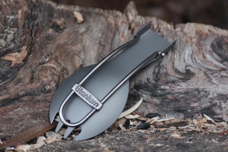 Titanium folding Spork photo