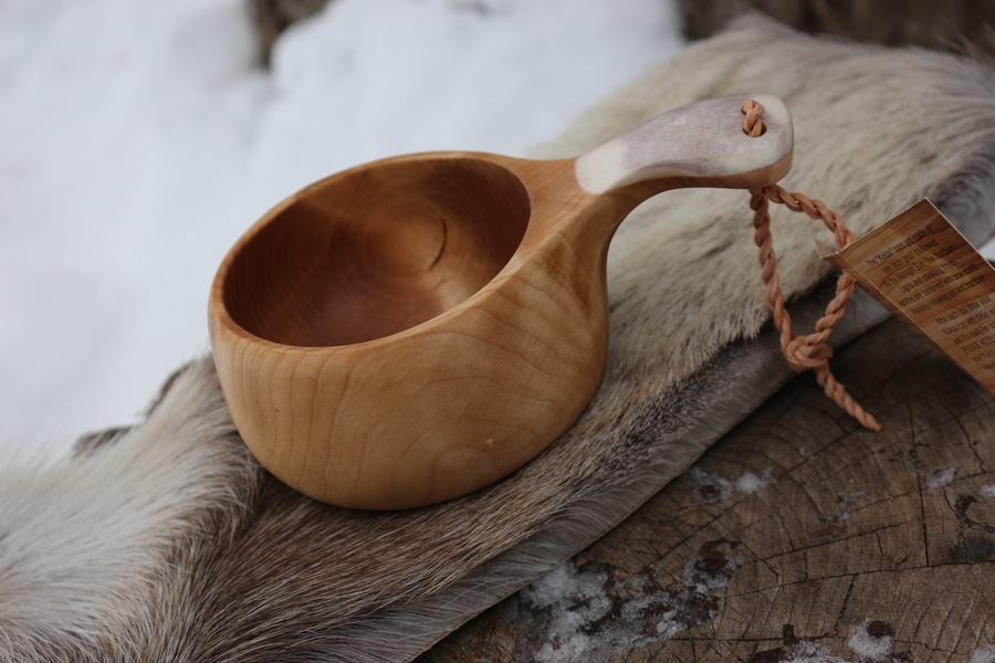 Finnish Lappland Kuksa Bone Handle Bowl