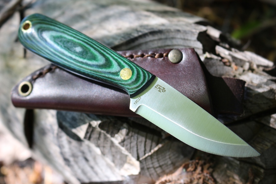 Brisa Necker Green Micarta Scandi Leather photo
