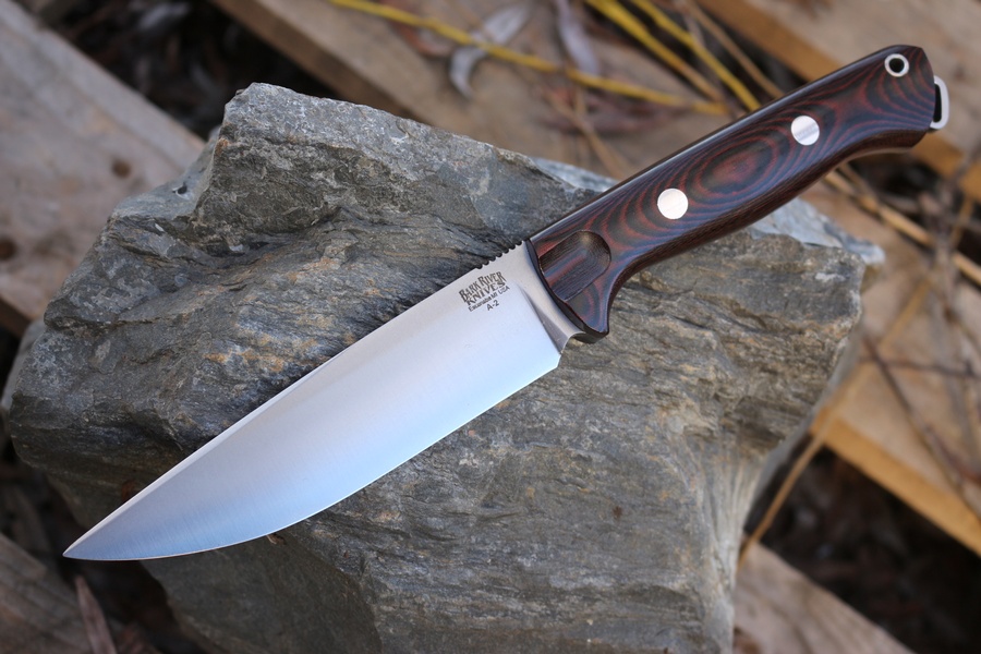 Barkriver knives Bravo Vortex Rampless Red and Black linen photo