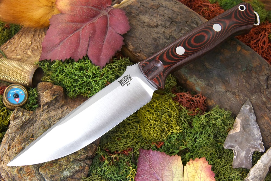 Barkriver knives Bravo Vortex Ramped Red and Black linen photo