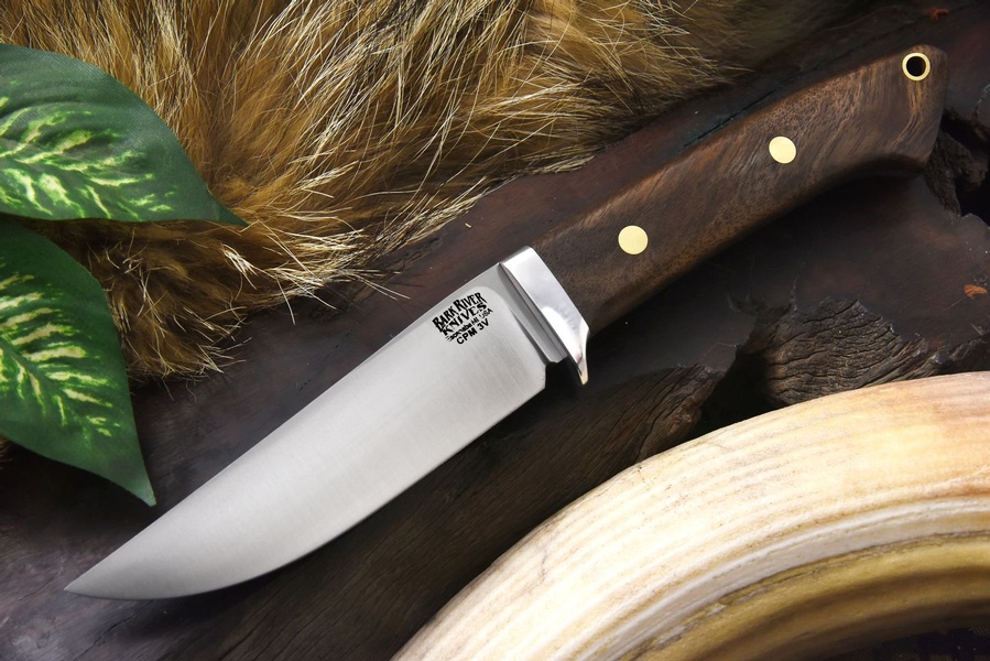 Barkriver Knives Classic Clip American Walnut Brass Pins photo