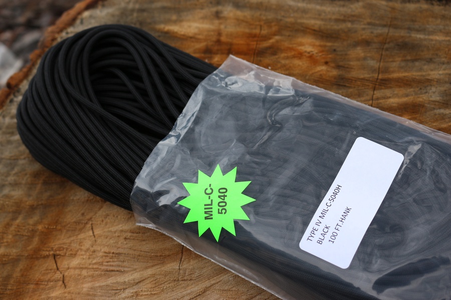 MIL Spec 750 9 strand Paracord Black 100ft photo