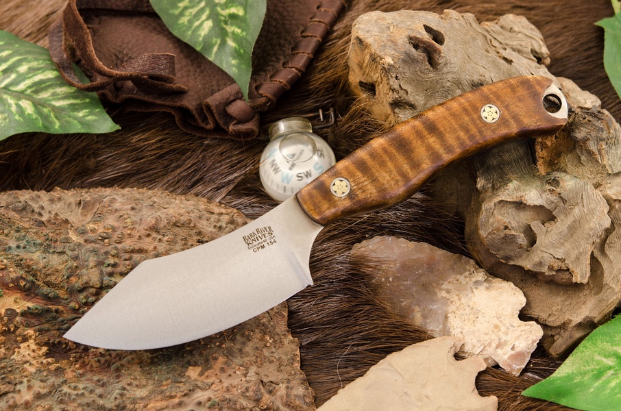 Barkriver JX6 CPM 154 Dark Curly Maple Mosaic Pins (1) photo