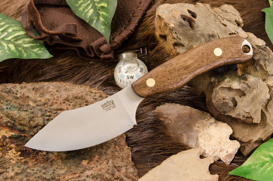 Barkriver JX6 CPM 154 American Walnut Brass pins (2) photo