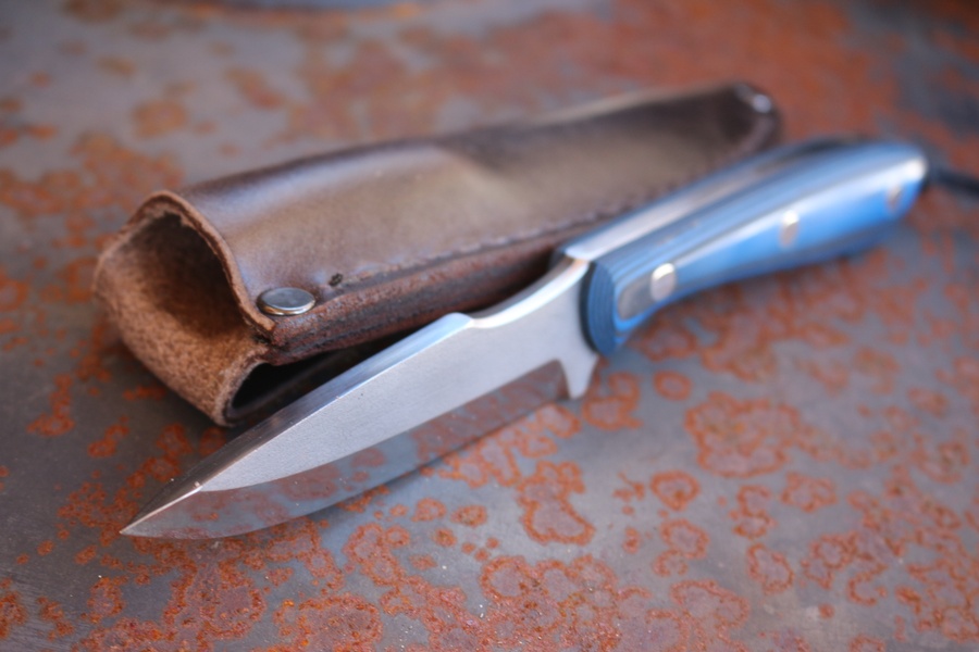 Cosmo Utility Bushcraft Knife 154CM Blue Black photo