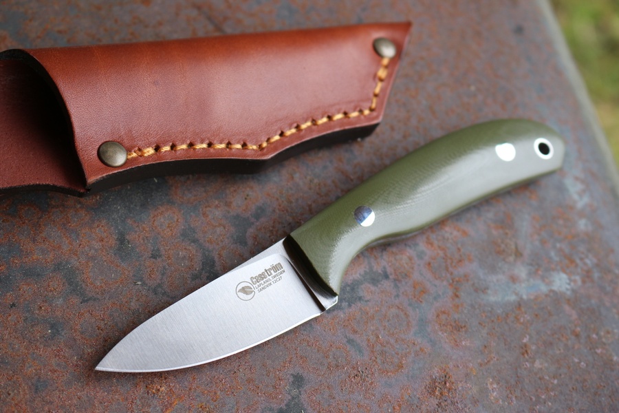Casstrom Safari Olive G10 Leather Sheath photo