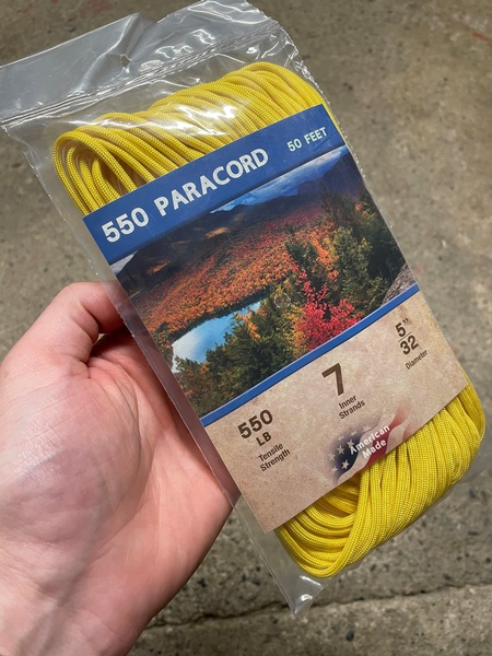 Paracord Commercial Yellow 50ft