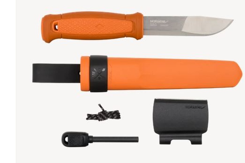 Mora kansbol with Survival kit. Burnt Orange