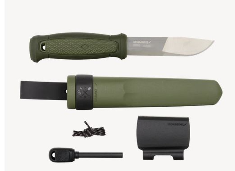Mora kansbol with Survival kit. Green
