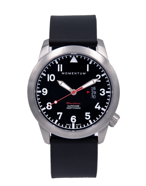 Momentum Flatline [42mm] - black Goma rubber strap photo