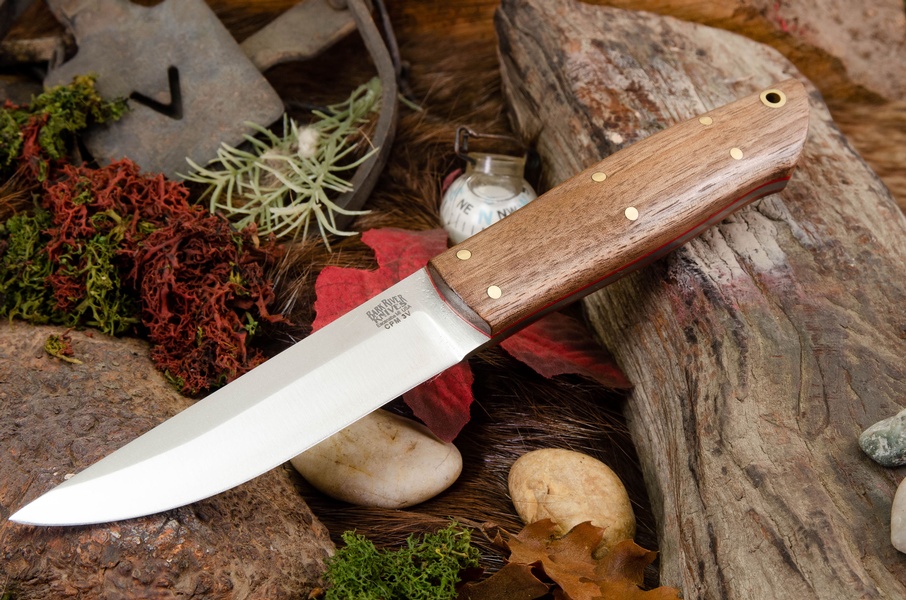 Barkriver Puukko 3V AM Walnut and Red liners #3