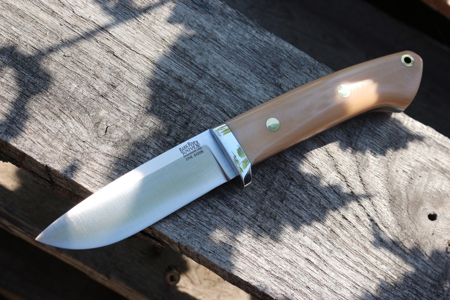 Barkriver Classic DP Hunter S45VN Antique Bone Linen Brass Pins