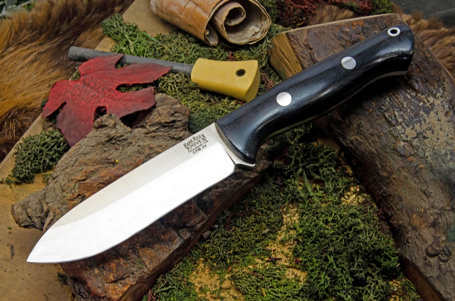 Barkriver knives Bravo 1.25 LT Rampless Black Canvas Spear point