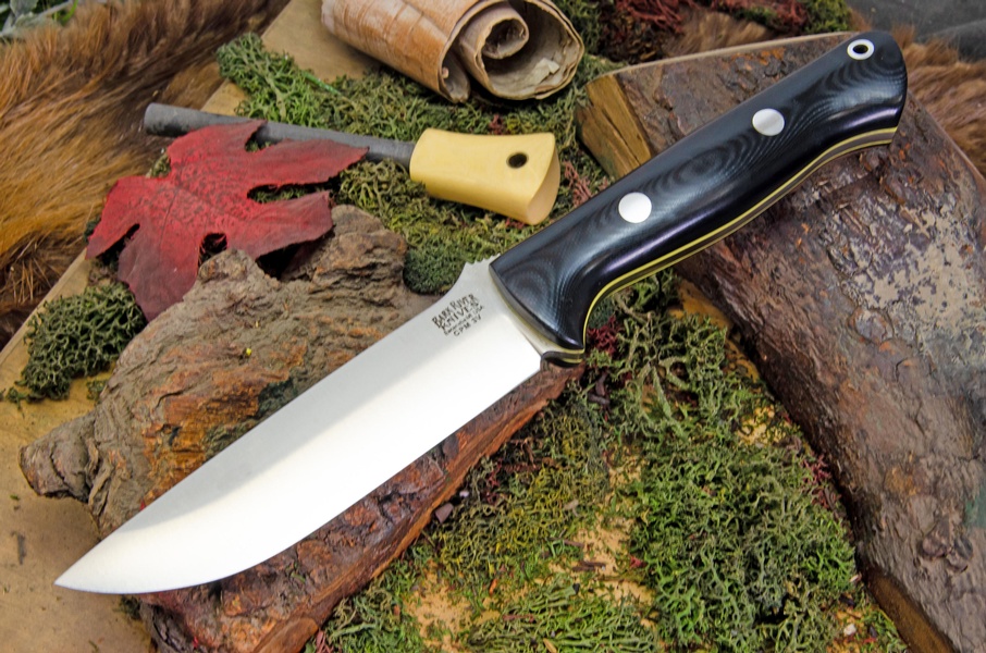 Barkriver knives Bravo 1.25 LT Ramped Black G10 Yellow liner photo