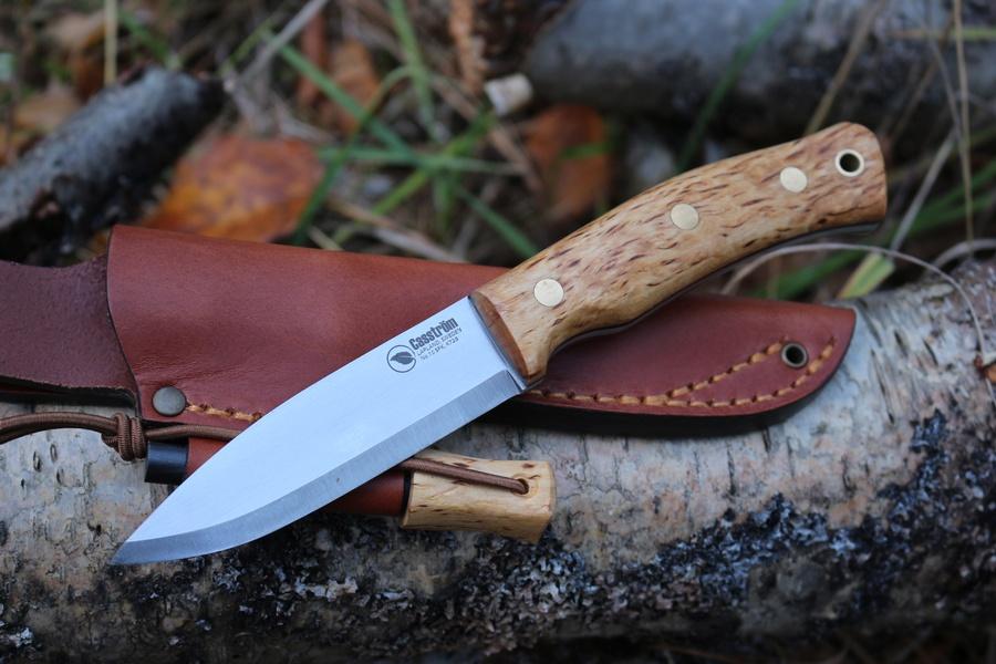 Casstrom Swedish Forest knife No10 Curly Birch with Firesteel Sleipner Steel photo