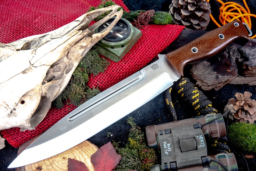 Barkriver Knives Pig Sticker CPM 154 Tan Burlap Hollow Pins