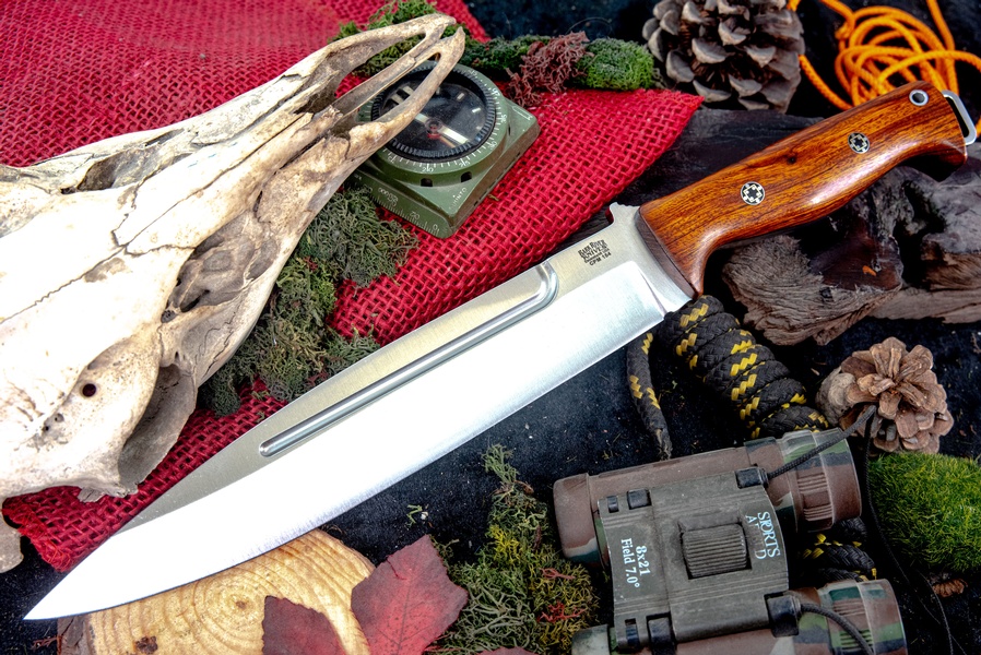 Barkriver Knives Pig Sticker CPM 154 Desert Ironwood Black liner Mosaics High Grind #1