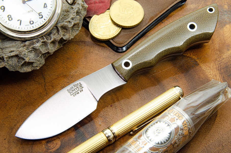 Barkriver Mini Canadian CPM3V Green Canvas Hollow Pins