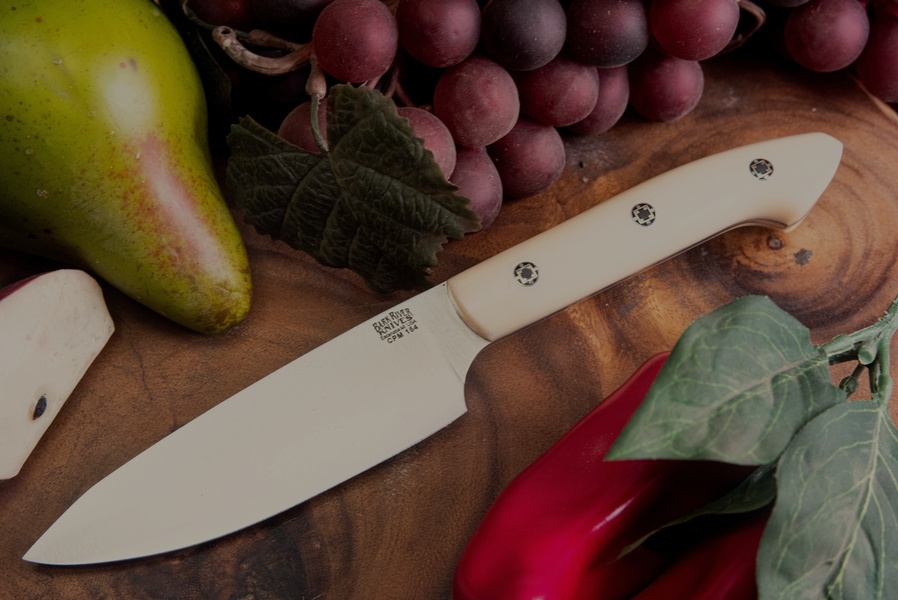 Barkriver Knives Petty Z CPM 154 Antique Bone Linen Mosaics photo