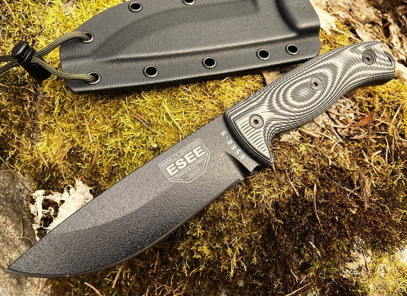 ESEE 5 PB Black/Grey G-10 Handle Black Blade photo