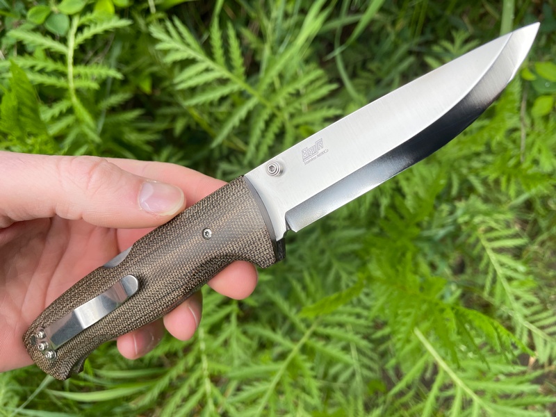 Brisa Borka 90 N690 Folding Knife Green Micarta