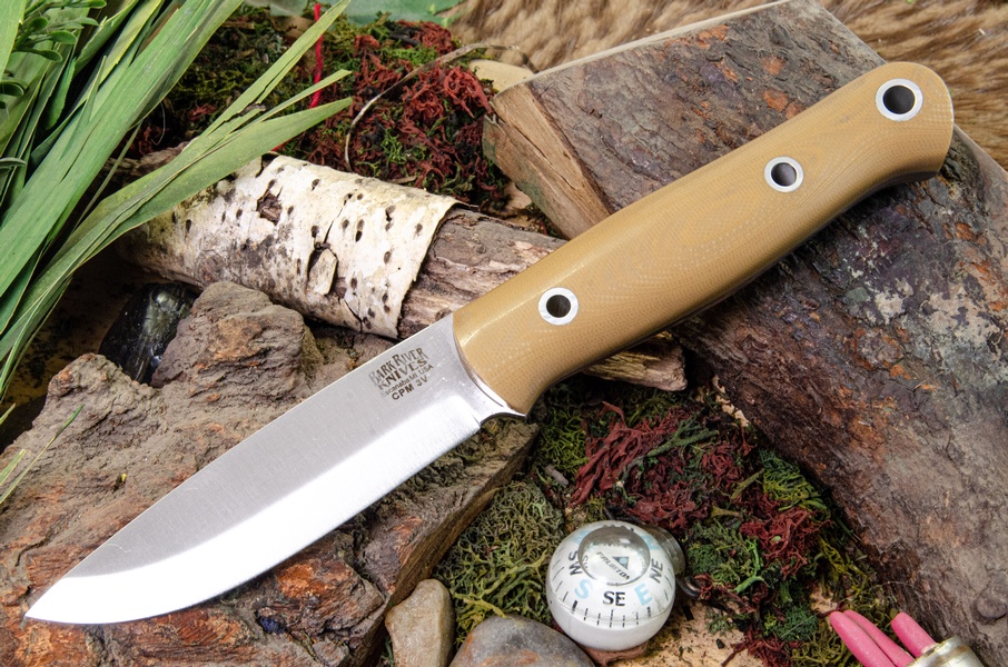 Barkriver Bushcrafter LT 3V Coyote Brown G10 Hollow Pins