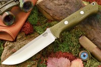 Barkriver knives Bravo 1.25 LT 3V Green Canvas Micarta Ramped photo