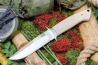 Barkriver Chute Knife CPM 154 Bone White Micarta Mosaics photo