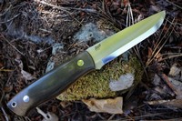 Brisa Trapper 115 Green Micarta ELMAX Scandi with Firesteel Photo