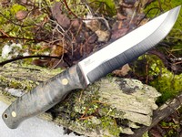 Brisa Trooper 115 80CrV2 Black Curly Birch with Firesteel Photo