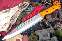 Barkriver Knives Pig Sticker CPM 154 Blaze Orange G10 Black Pins Photo