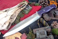 Barkriver Knives Pig Sticker CPM 154 Purple G10 Black liner Hollow Pins Photo