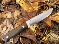 Brisa Trapper 115 Green Micarta Elmax Flat Photo