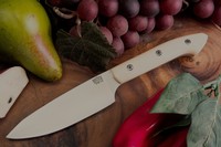 Barkriver Knives Petty Z CPM 154 Antique Bone Linen Mosaics photo