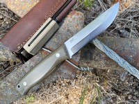 Brisa Trooper 115 80CrV2 Green Micarta with Firesteel