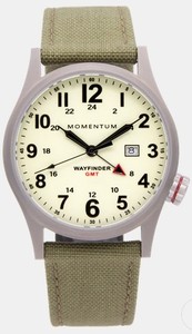 Momentum Wayfinder GMT White face Khaki Strap 40mm Photo