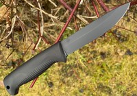 Peltonen M07 Ranger Puukko 80CRV2 Black with Olive Kydex Sheath Photo